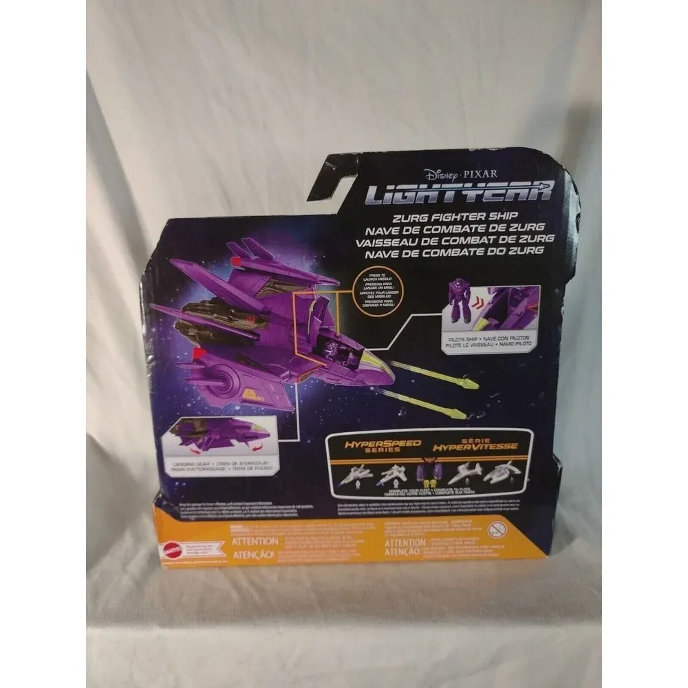 Disney Pixar Lightyear Hyperspeed Zurg Fighter Ship With Figure, Kids Toy